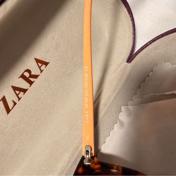 Zara Sunglasses with Orange Frame and Brown Accents - Picture 2 of 2